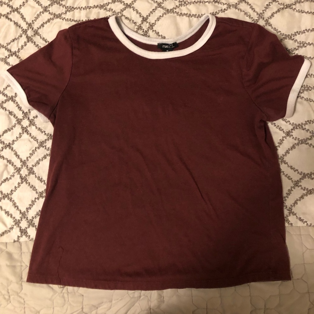 This crop top is from Rue21, color is Maroon! Only worn once